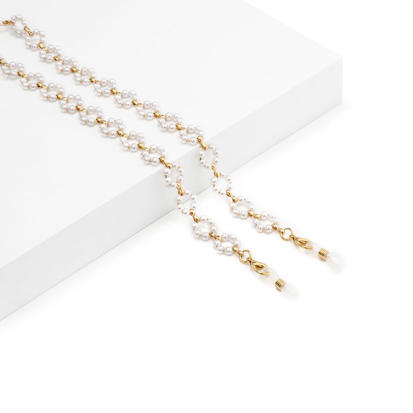 Joni Weiß Perle Brillenkette