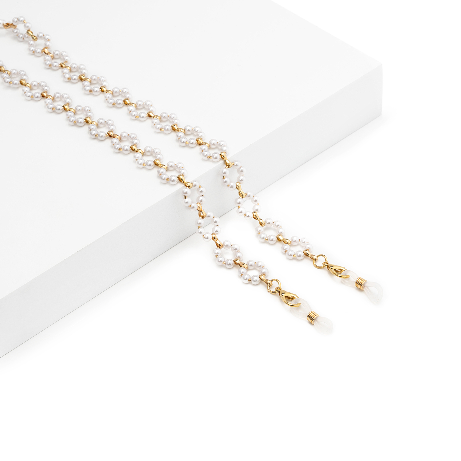 Joni Weiß Perle Brillenkette