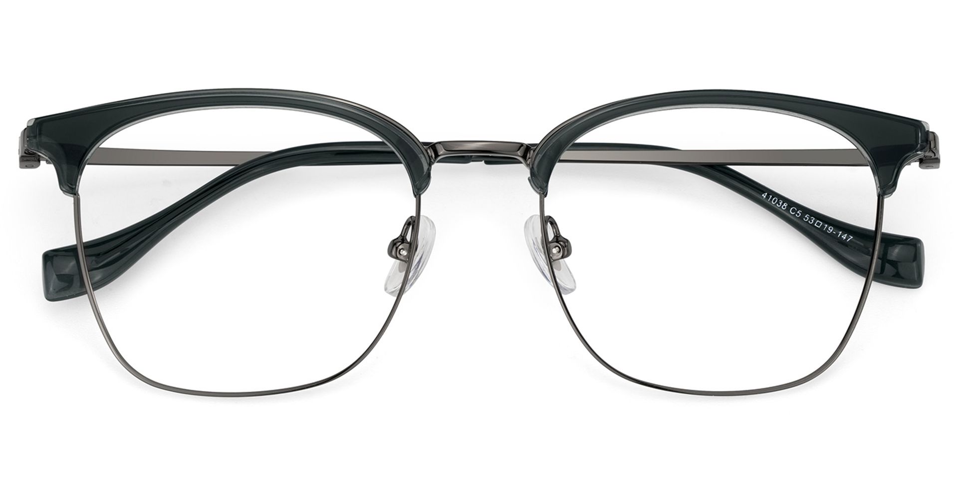 Leon Schwarz Browline Gemischte-Materialien Brille1