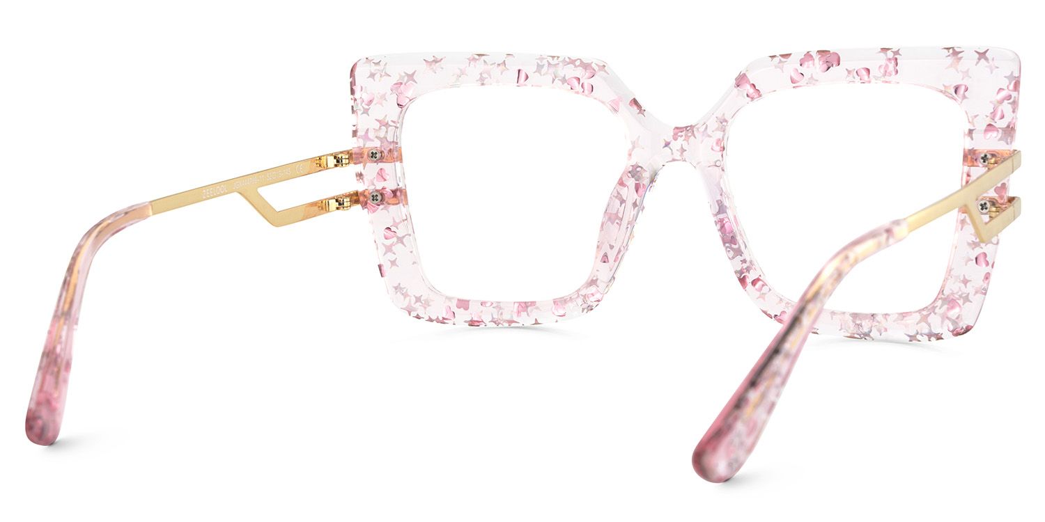 Poutine Rosa Quadratisch Gemischte Materialien Brille3