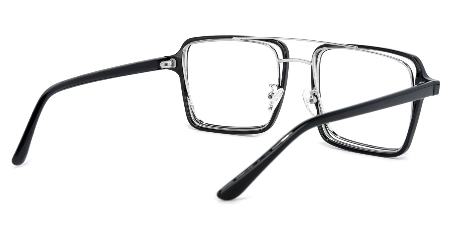 Nellie Schwarz Silber Pilot Brille5