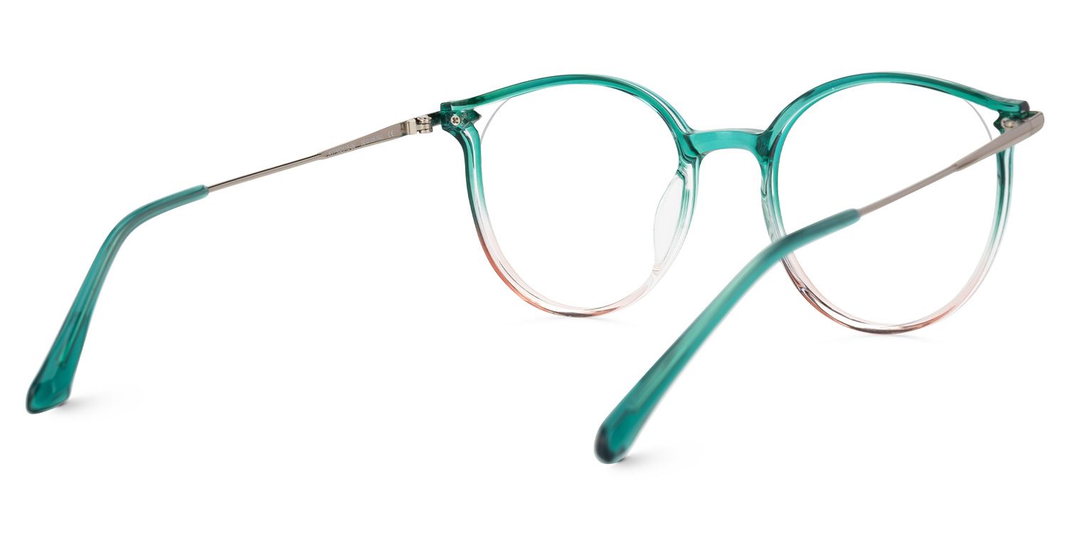 Yadejah Grün-Rosa Klar Cateye Brille2