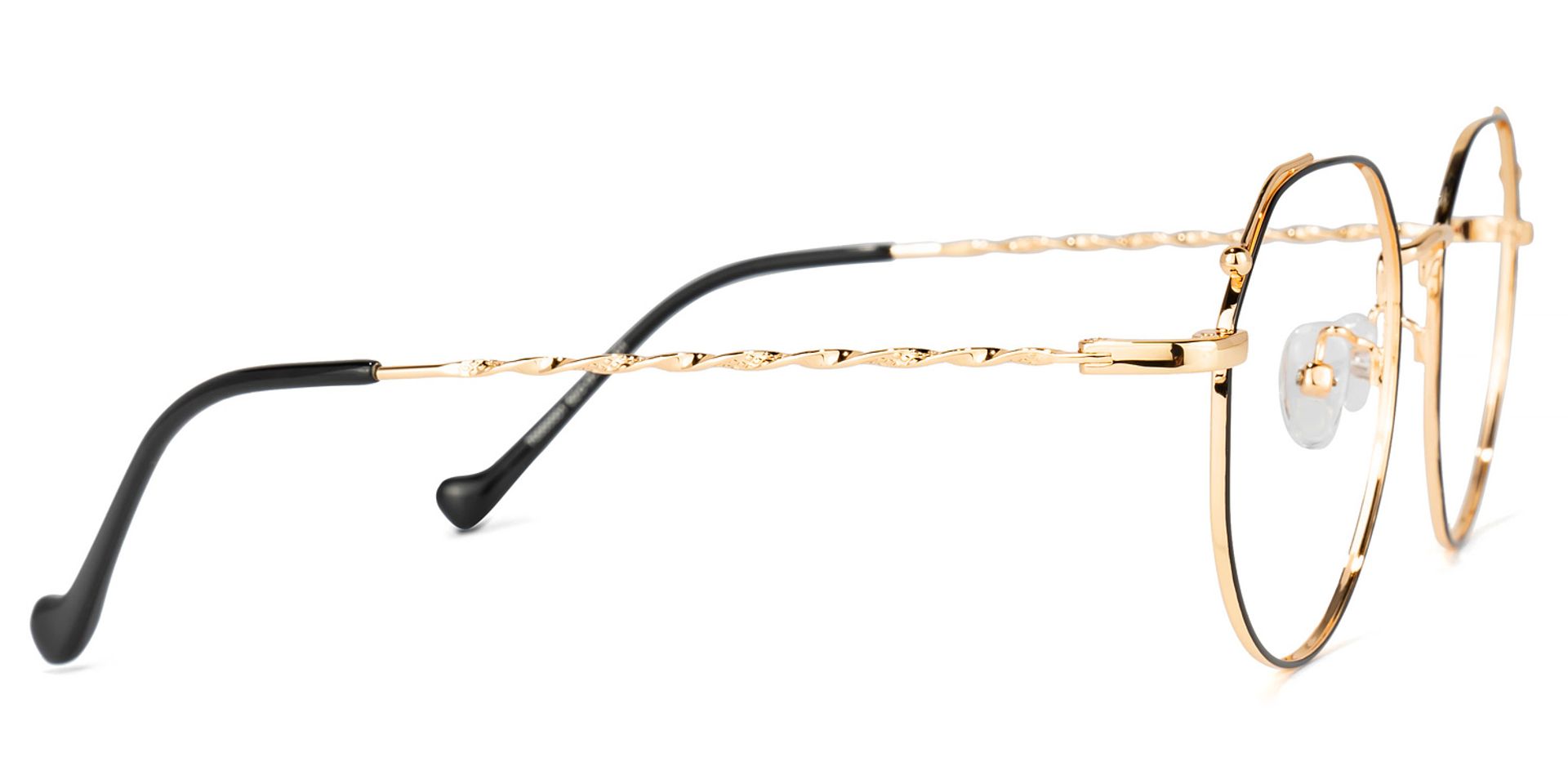 Kellee Schwarz-Gold Geometrisch Brille2