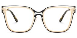 Dacarine Schwarz-Gold Quadratisch Brille2