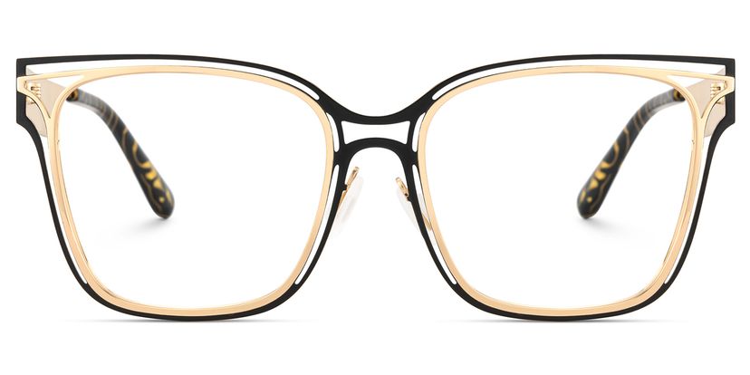 Dacarine Schwarz-Gold Quadratisch Brille