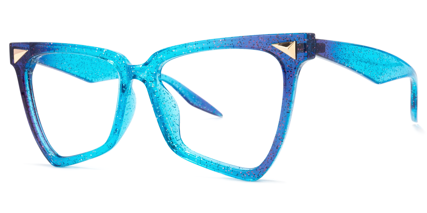 Cicely Blau Geometrische Brille1