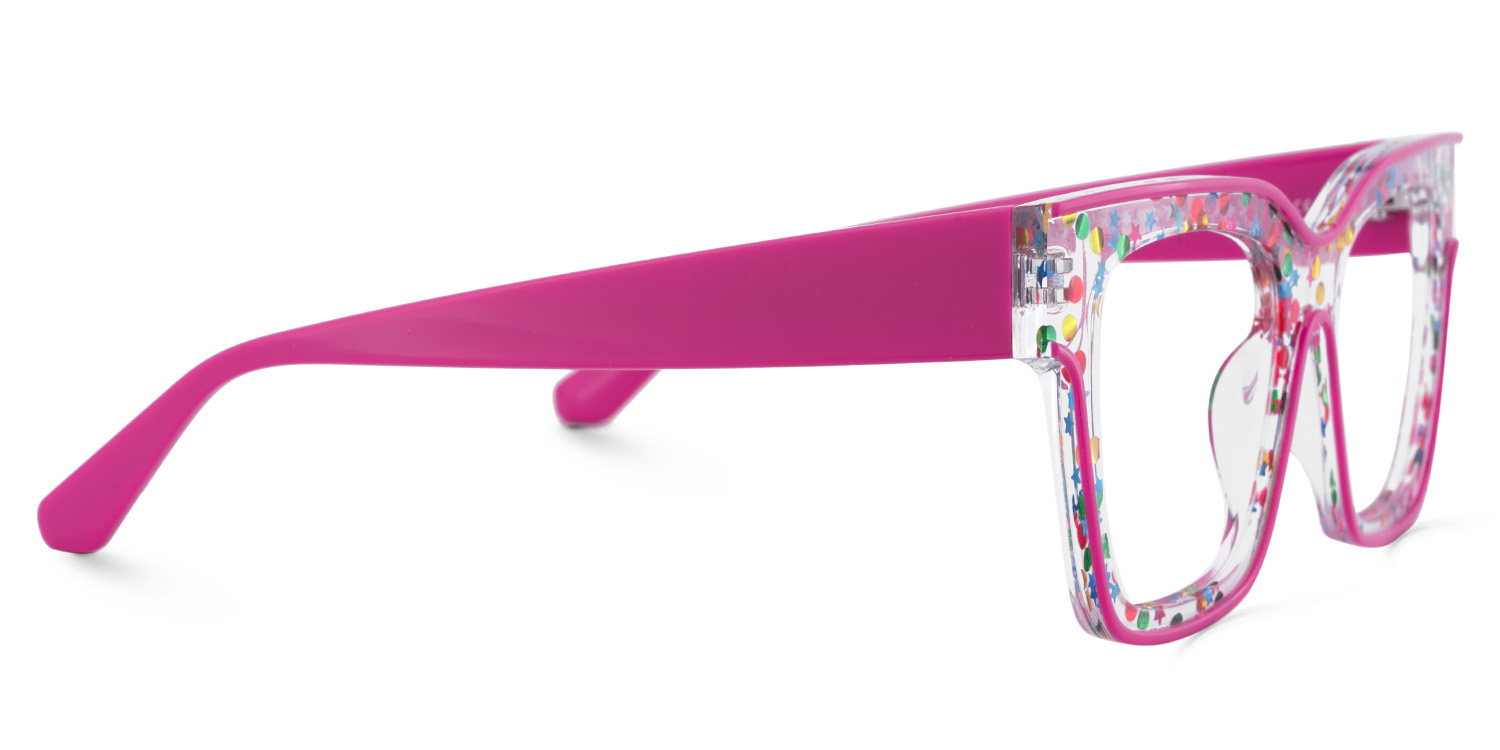 Zerica Rosa-Rot Quadratisch Brille4
